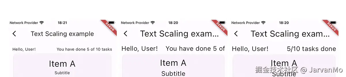 100% 缩放, 长文本; 160% 缩放, 长文本; 160% 缩放, 短文本