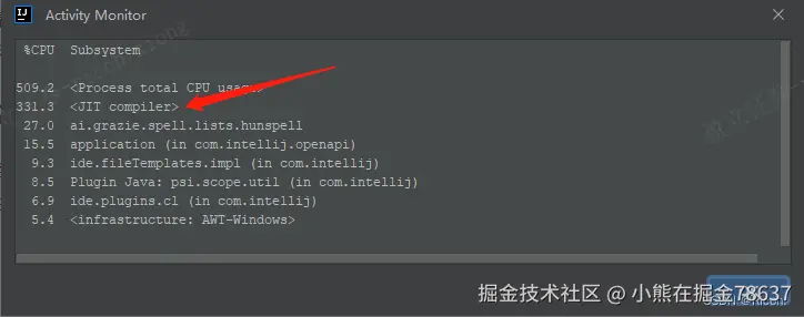 不配置JIT参数前