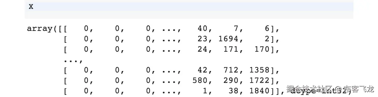 图 9.14：X 变量数组的截图    
