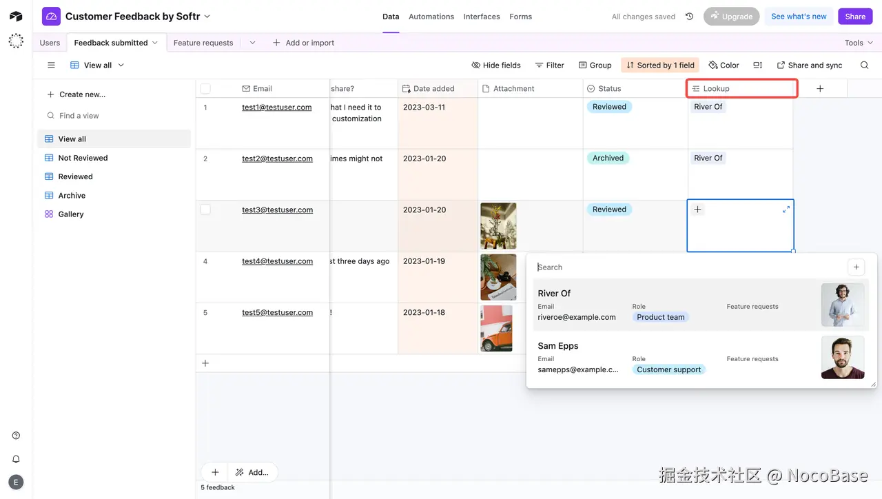 Creating Lookup Fields in Airtable