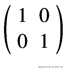 \left(\begin{array}{cc}1&amp; 0\\ {}0&amp; 1\end{array}\right)