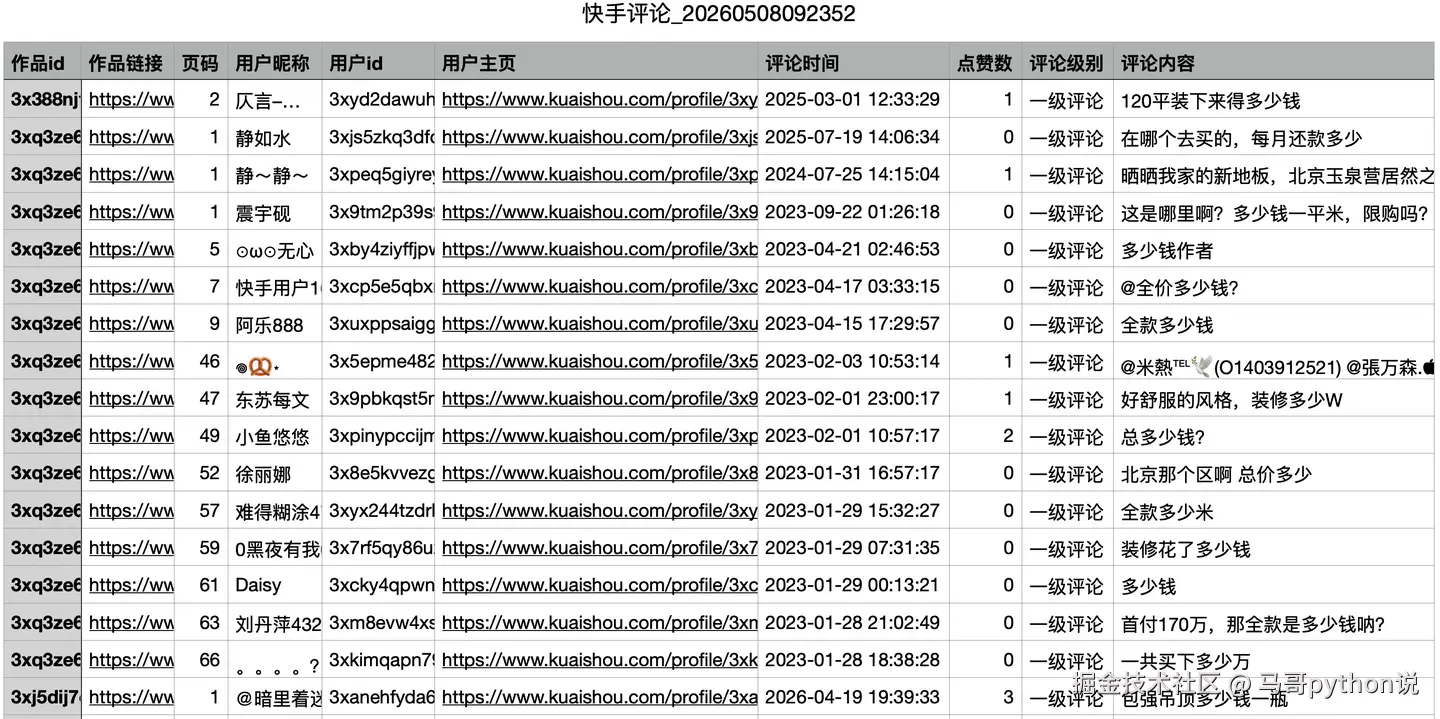 结果数据-评论