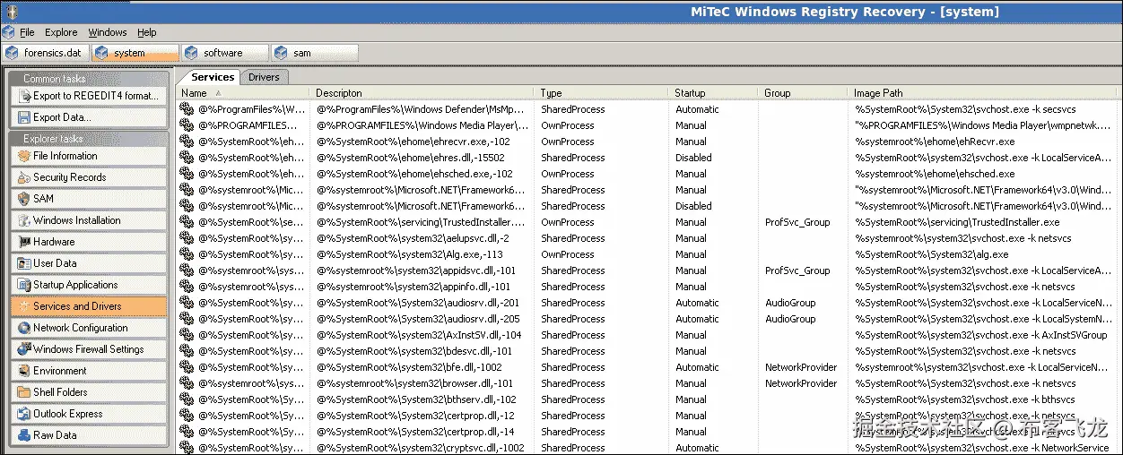 MiTeC Windows 注册表恢复