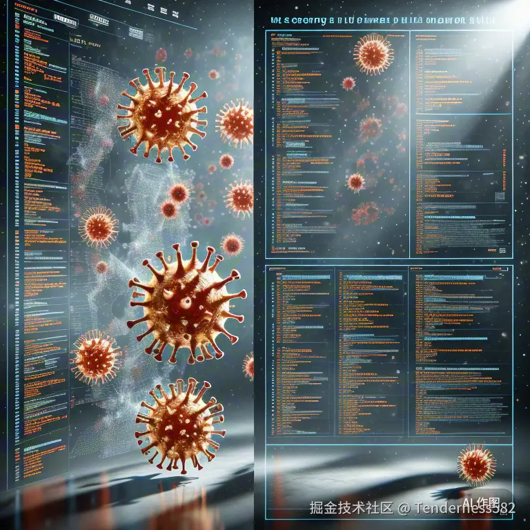 抗体匹配可视化界面，左侧滚动显示最新勒索软件变种基因序列，右侧自动生成对应的防御策略代码块