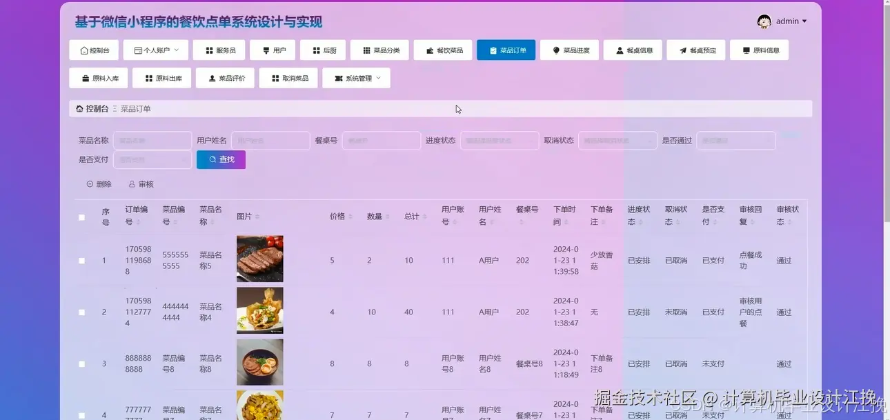菜品订单