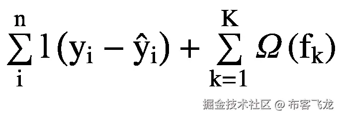 \sum \limits_{\mathrm{i}}^{\mathrm{n}}\mathrm{l}\left({\mathrm{y}}_{\mathrm{i}}-{\hat{\mathrm{y}}}_{\mathrm{i}}\right)+\sum \limits_{\mathrm{k}=1}^{\mathrm{K}}\varOmega \left({\mathrm{f}}_{\mathrm{k}}\right)