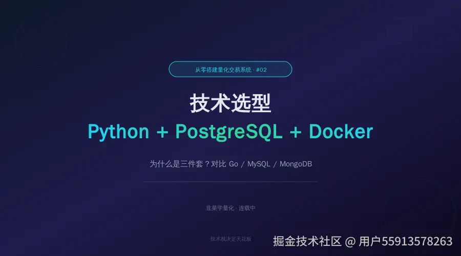 Python + PostgreSQL + Docker 技术选型实战