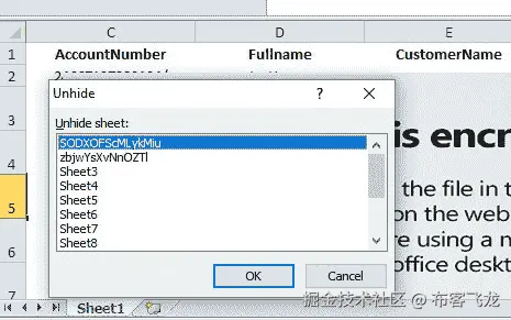 图 10.14 – 在 Excel 中取消隐藏隐藏的工作表
