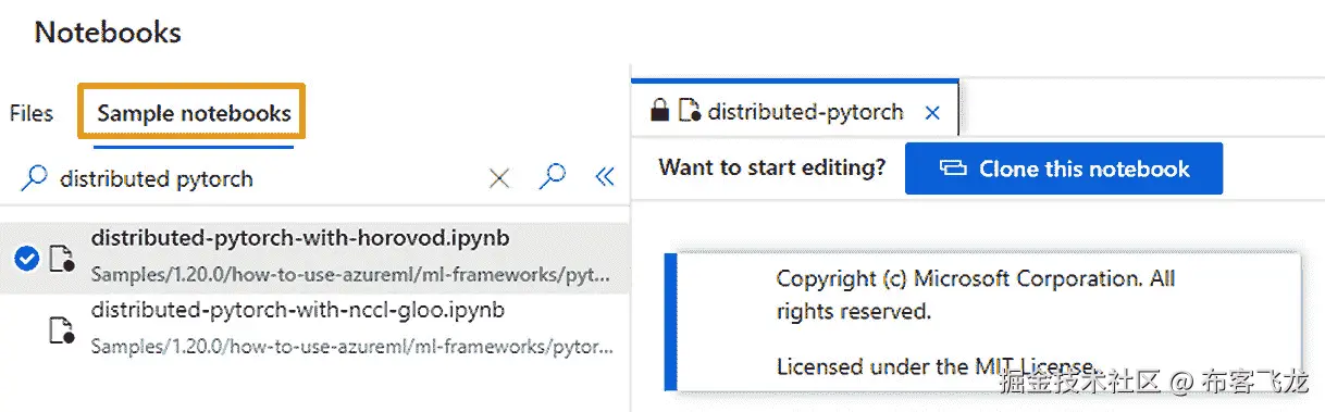 图 7.5 – 帮助你快速掌握 AzureML SDK 功能的示例笔记本