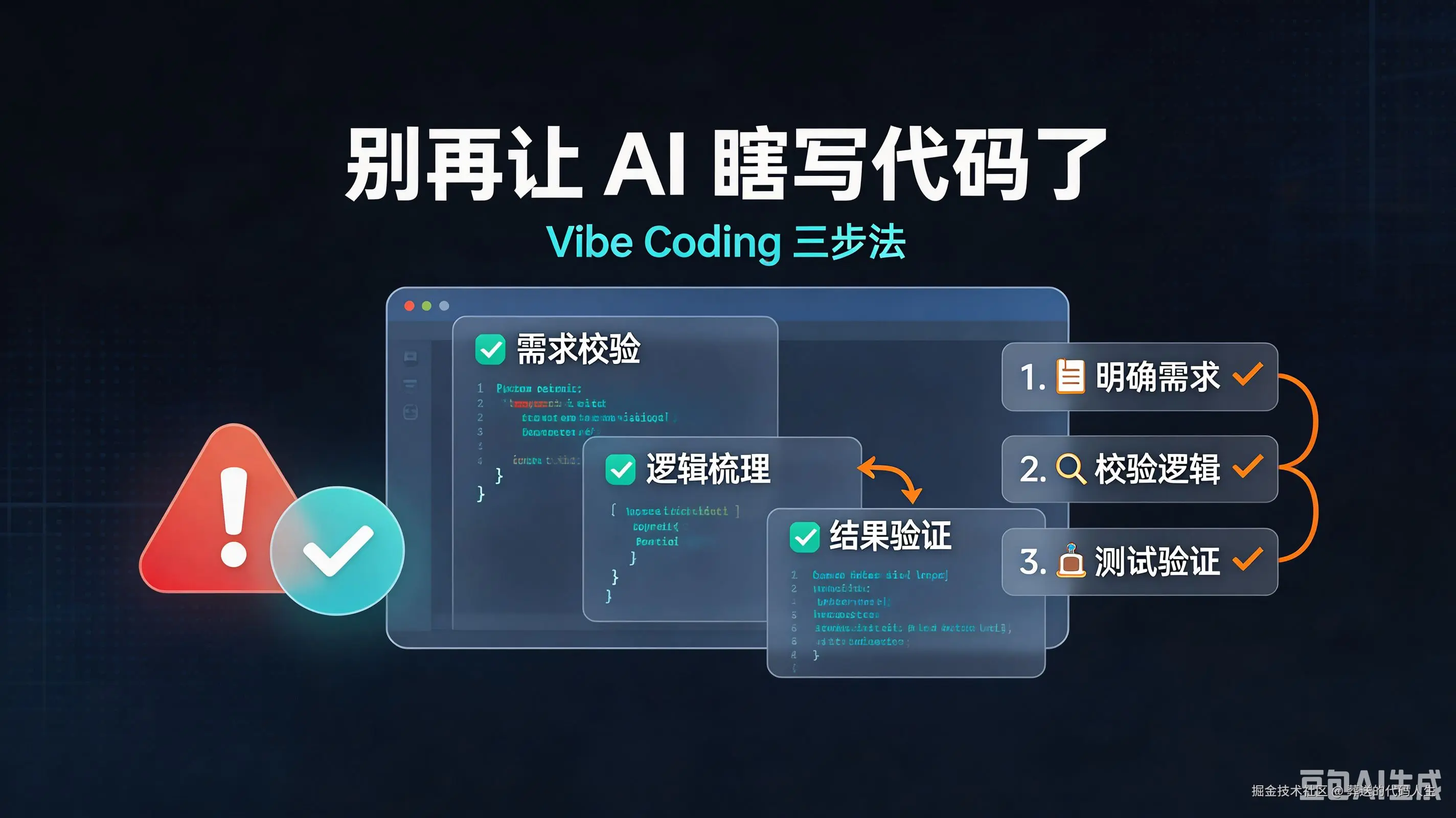 别再让 AI 瞎写代码了！Vibe Coding 三步法教你写出靠谱代码