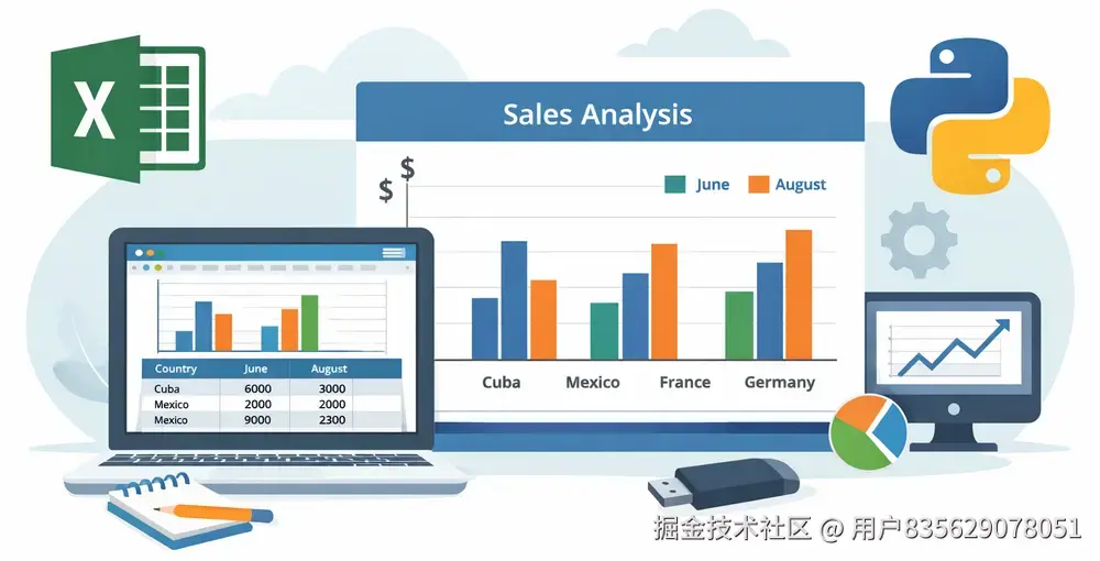 使用 Python 在 Excel 中创建和自定义柱状图