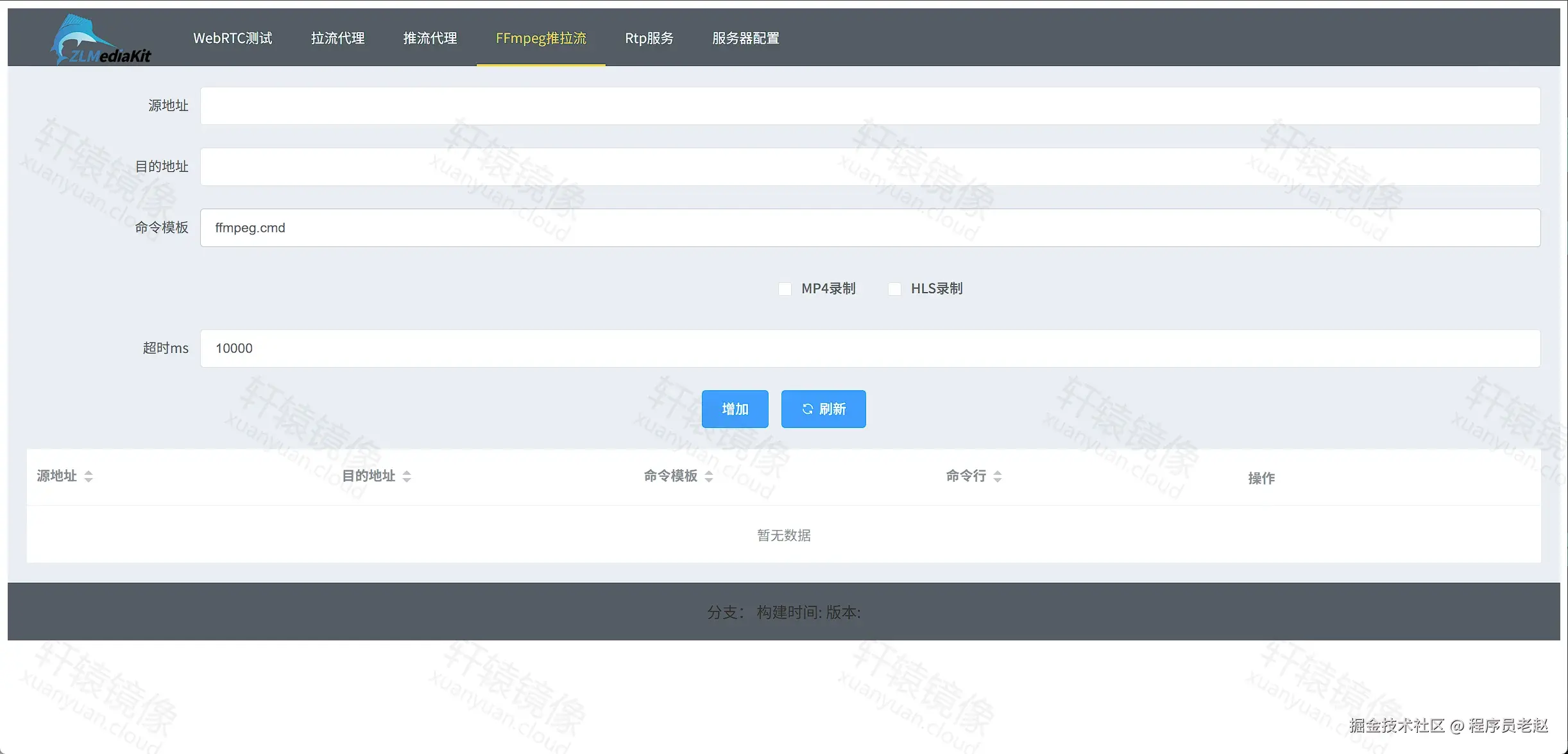 ZLMediaKit webassist · FFmpeg推拉流：源地址与目的地址