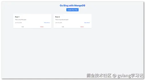 Go + MongoDB 博客界面