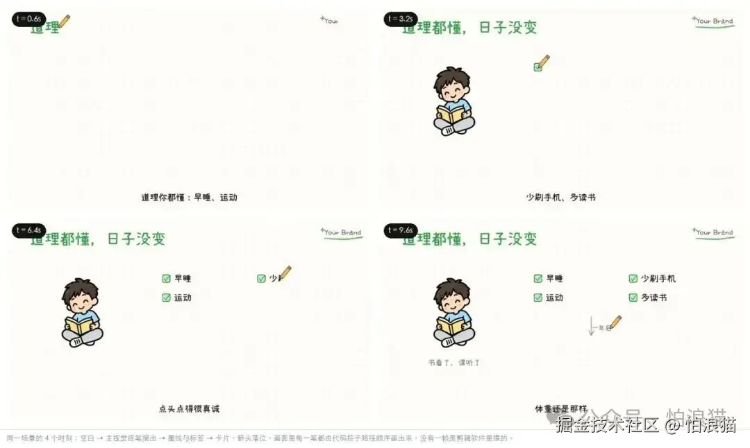 同一场景的四个时刻