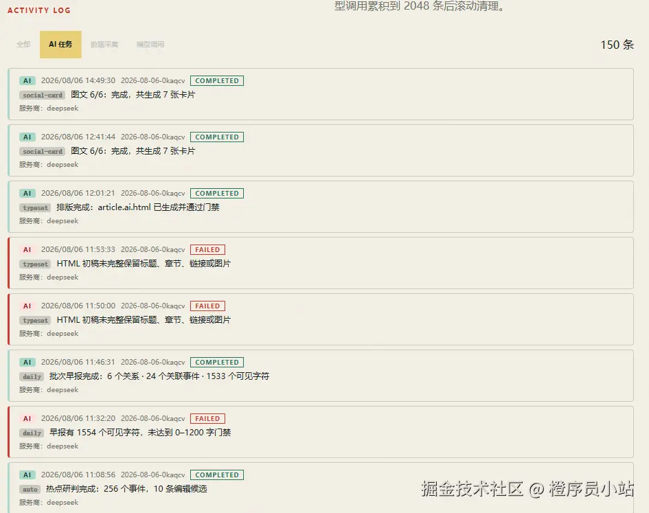 All tasks have logs