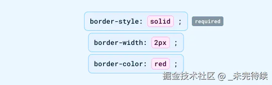 几个边框 CSS 属性，没有使用简写。