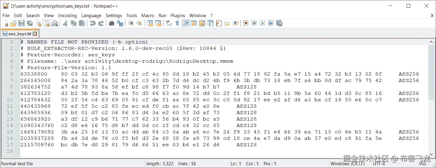 图 4.35 – 提取的 AES 密钥