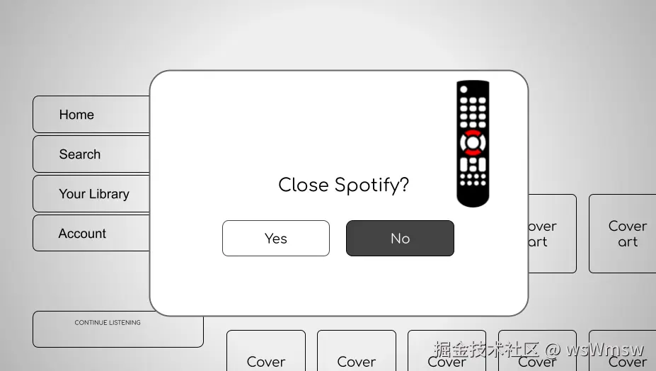 在一个模态框里按下“上”和“下”，导航会被阻塞