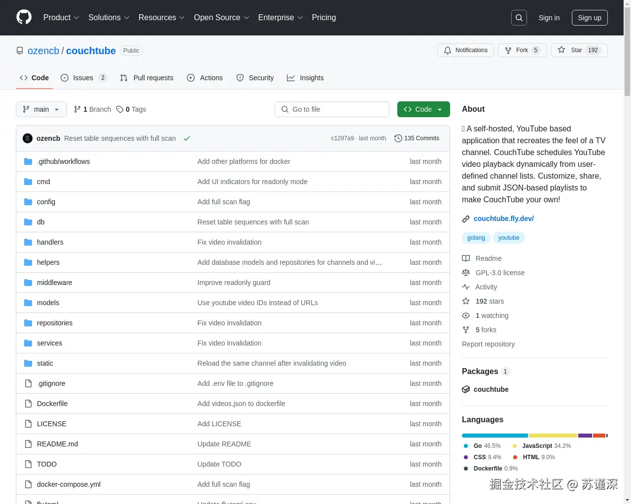 Show HN: CouchTube – 自托管的 YouTube 电视服务 - 项目截图