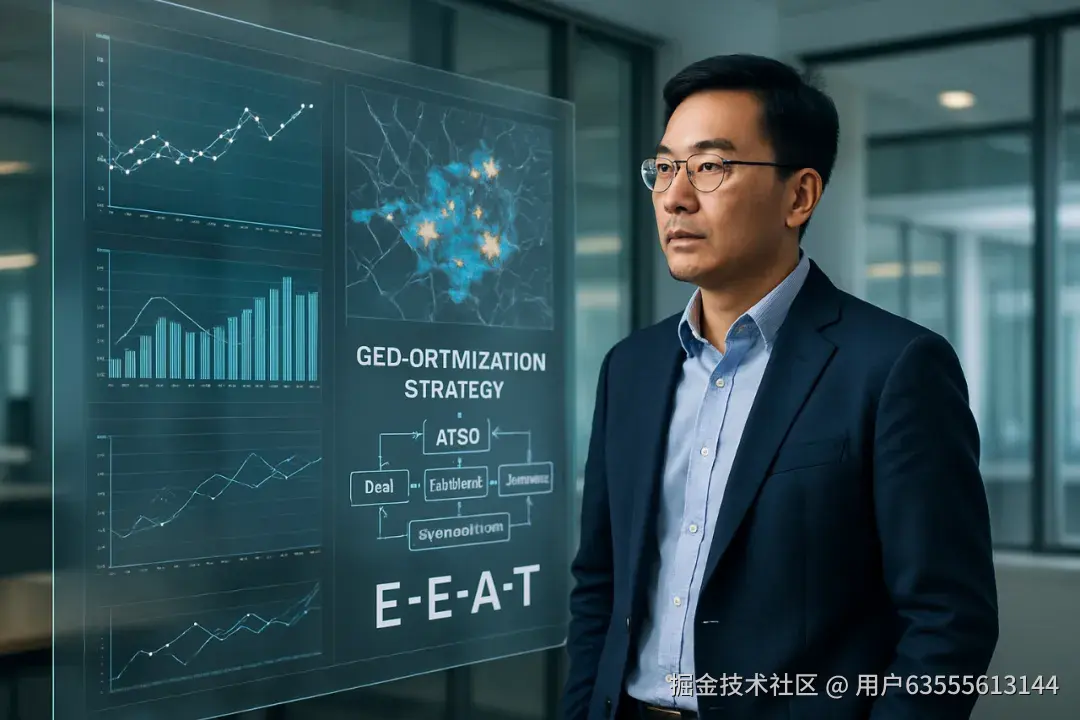 Geo优化专家与E-E-A-T策略图