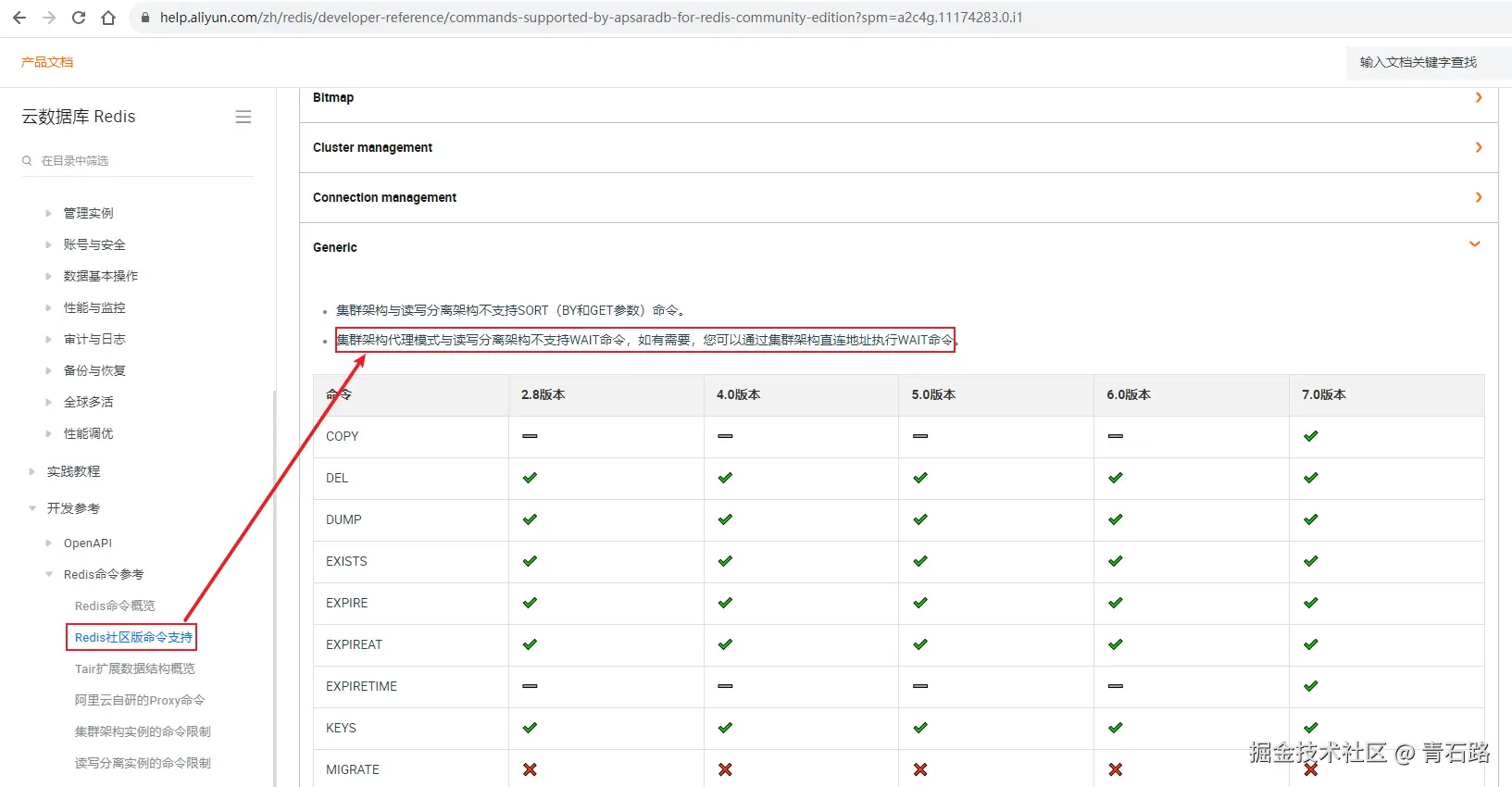 阿里云redis支持命令