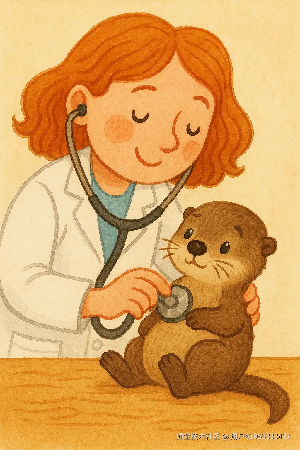 兽医和水獭宝宝