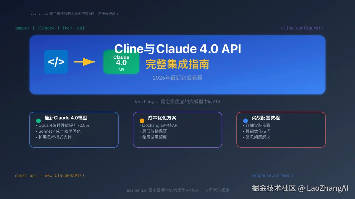 Cline与Claude 4.0 API集成指南封面
