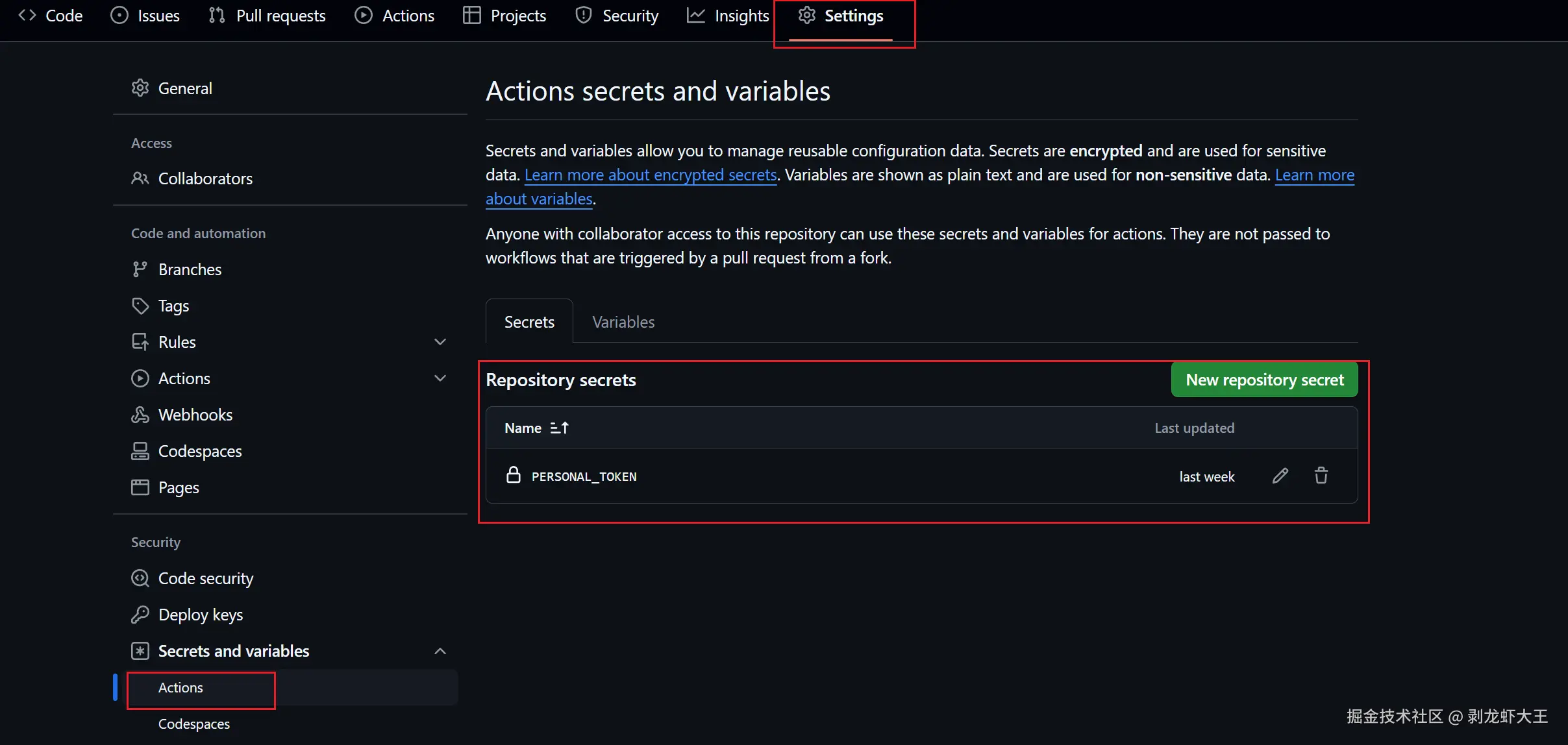 github-actions-secret