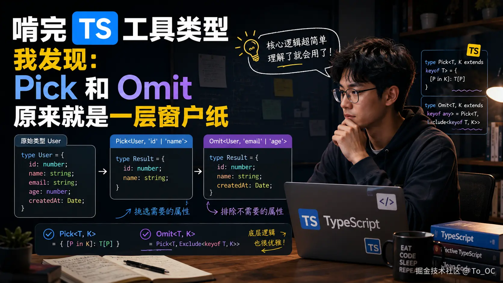 啃完 TS 工具类型我发现：Pick 和 Omit 原来就是一层窗户纸