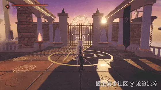 主角原地起跳,在最高点再按一次跳跃,身体前空翻,脚下炸开一圈白色气浪