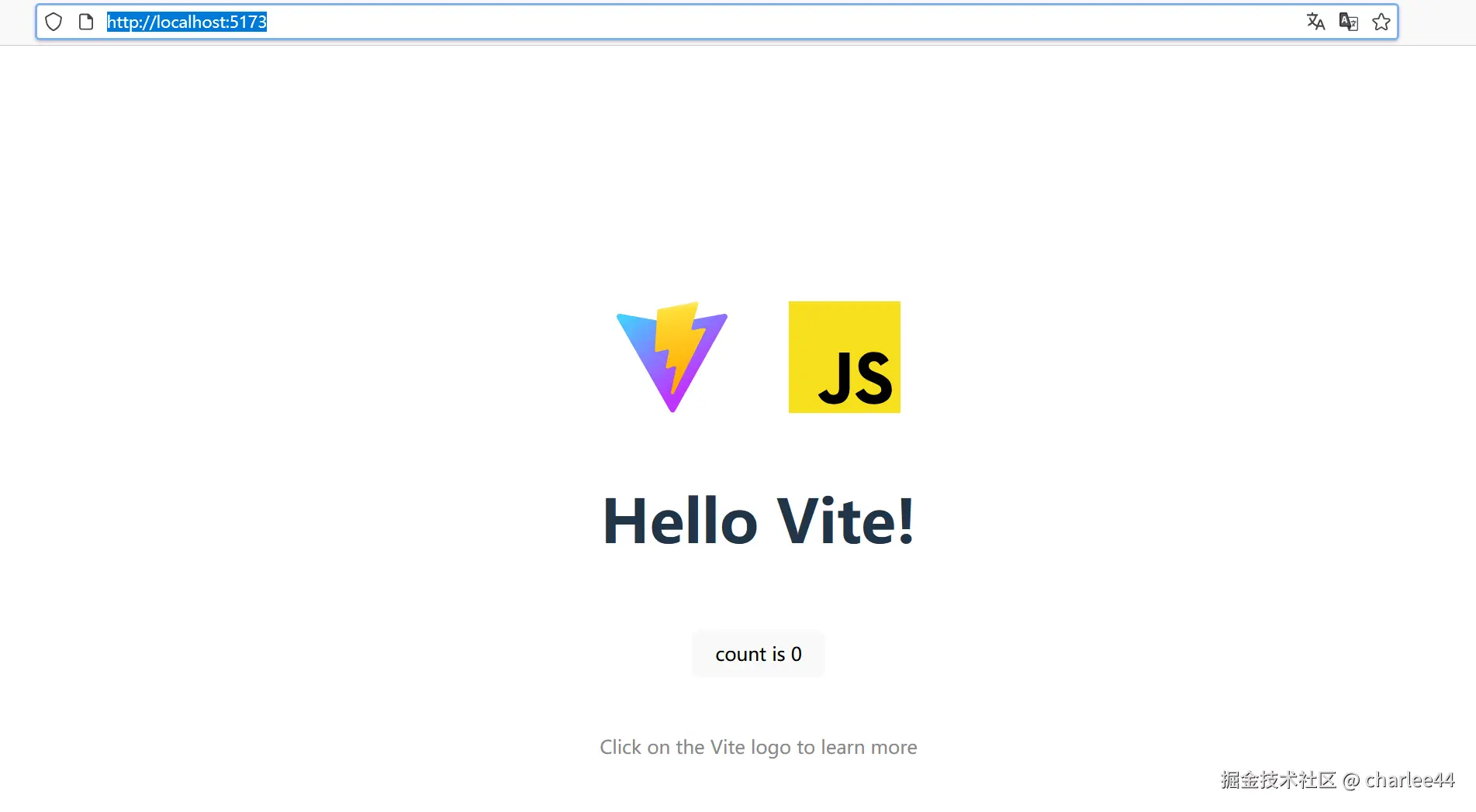 图2 Vite自带的HTML +JS示例
