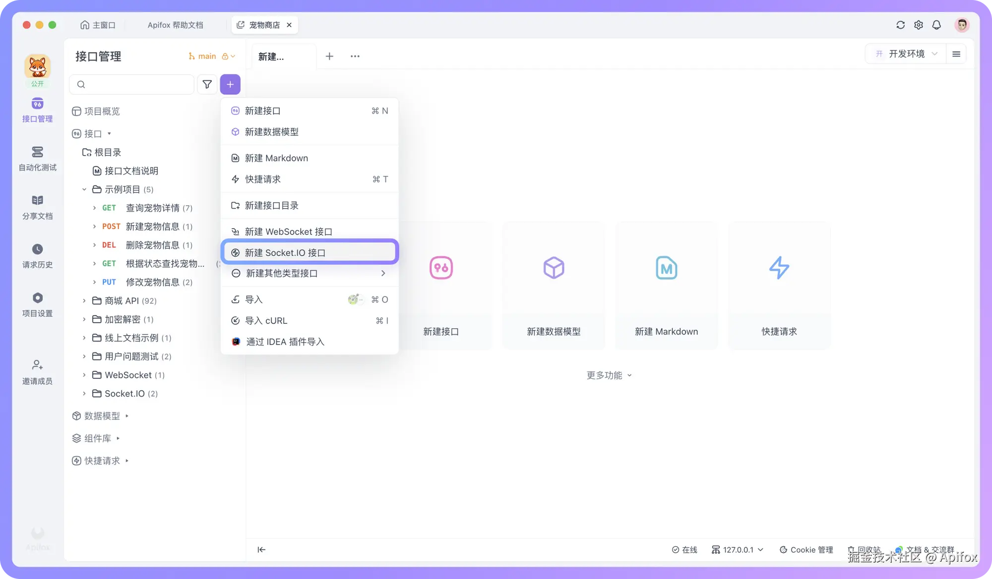 创建并连接 Socket.IO 接口