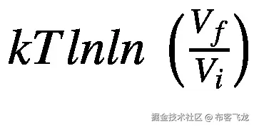 kTlnln\ \left(\frac{V_f}{V_i}\right)